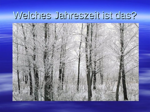 Welches Jahreszeit ist das?