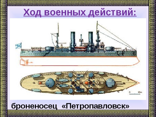 Ход военных действий:       броненосец «Петропавловск»