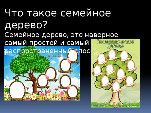 Что такое семейное дерево? Семейное дерево, это наверное самый простой и самый распространенный способ.