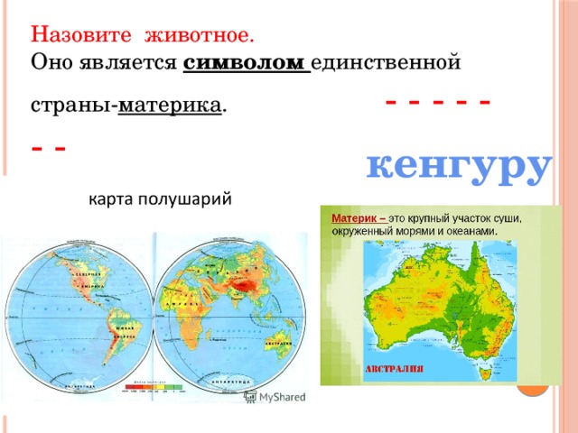 Карта полушарий материки