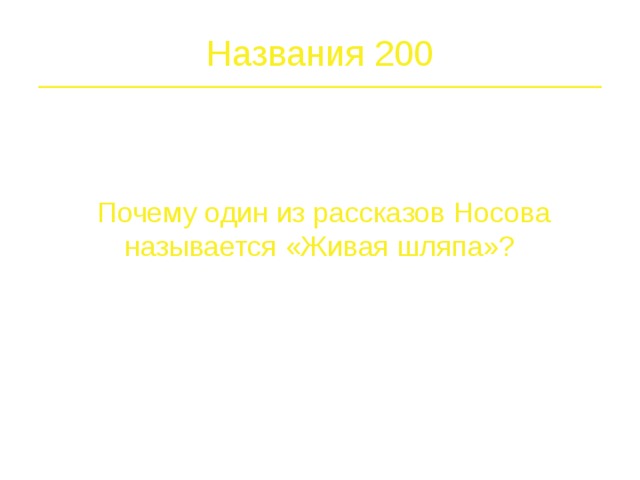 Названия 100 Назовите произведение Носова, в котором присутствуют такие предметы: нитка, иголка, ткань