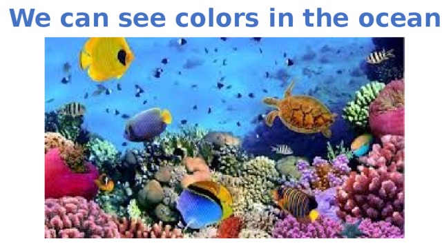 We can see colors in the ocean