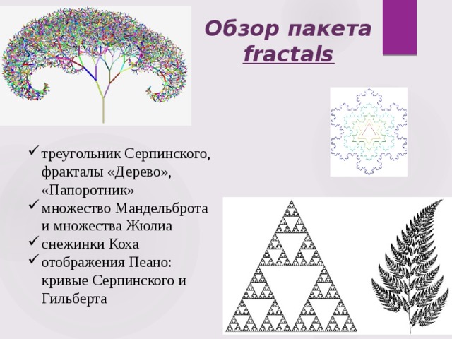 Обзор пакета fractals
