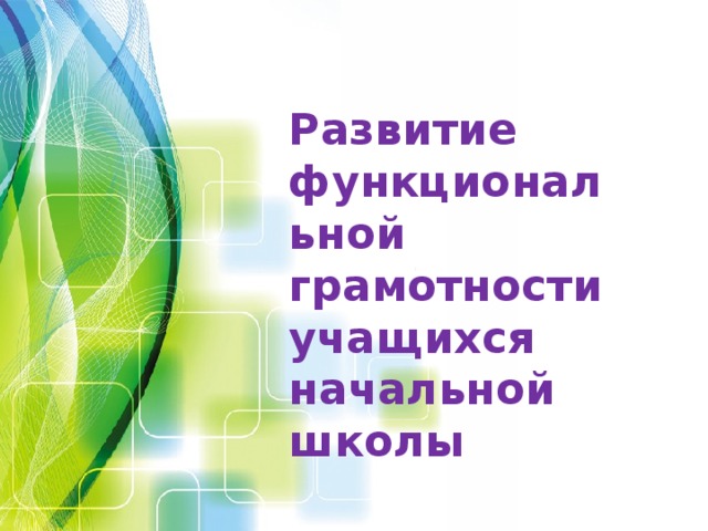 Развитие функциональной грамотности учащихся  начальной школы