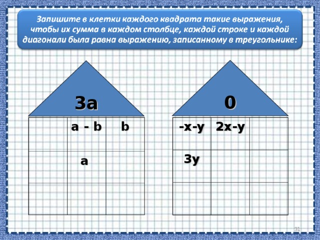 0 3 a -x-y 3y a - b  2x-y b a  29