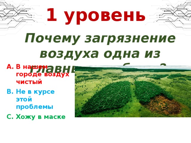 1 уровень Почему загрязнение воздуха одна из главных проблем?