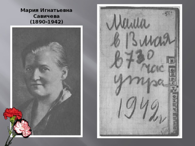 Мария Игнатьевна Савичева (1890-1942)