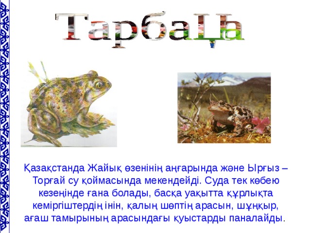 Қазақстанда Жайық өзенінің аңғарында және Ырғыз – Торғай су қоймасында мекендейді. Суда тек көбею кезеңінде ғана болады, басқа уақытта құрлықта кеміргіштердің інін, қалың шөптің арасын, шұңқыр, ағаш тамырының арасындағы қуыстарды паналайды .