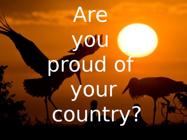 Are you proud of your  country?