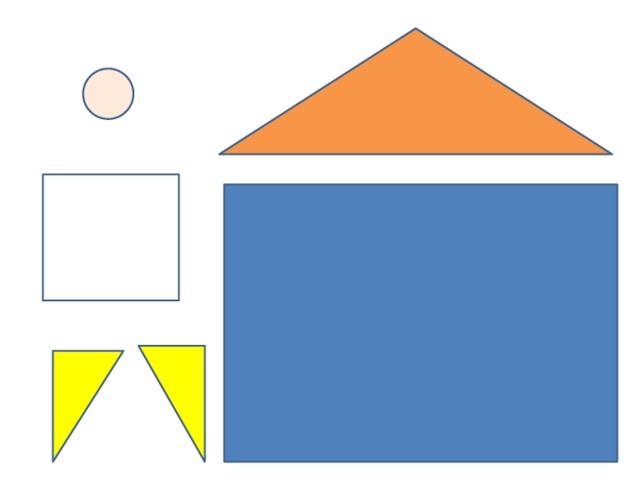 Домик из геометрических фигур картинка для детей