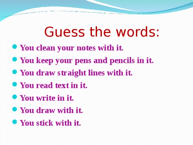 Guess the words: