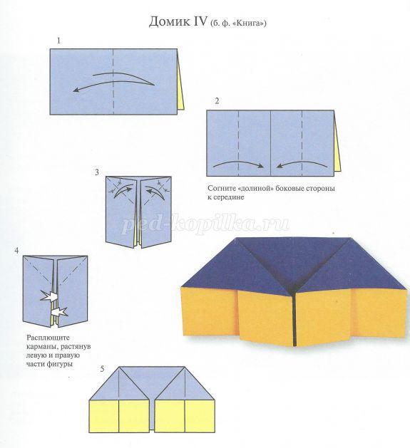 Схема домик оригами для детей