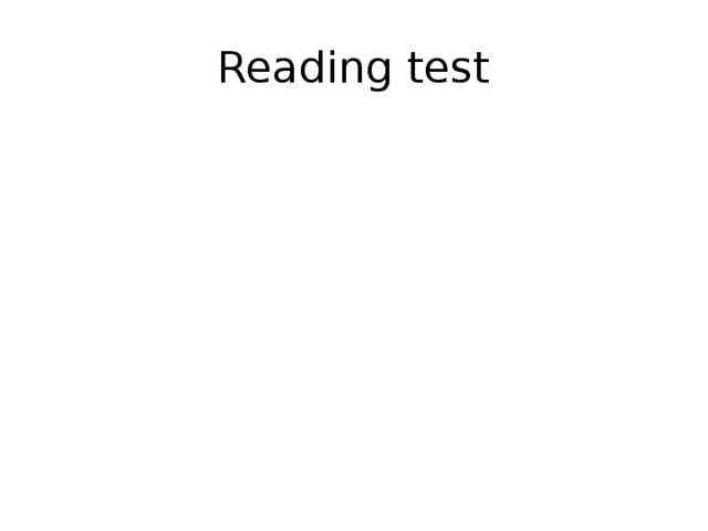Reading test
