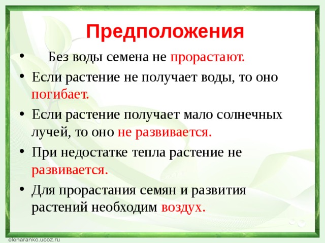 Предположения