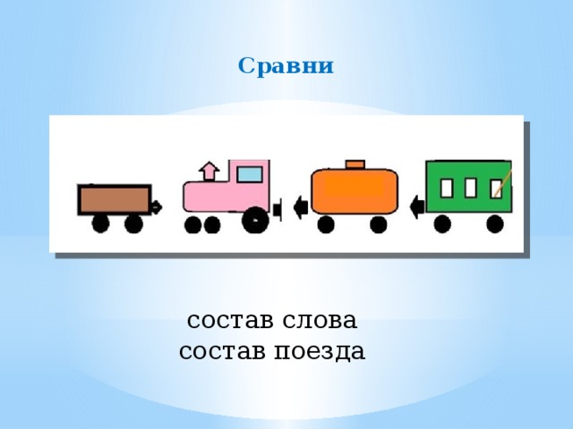 Сравни состав слова состав поезда