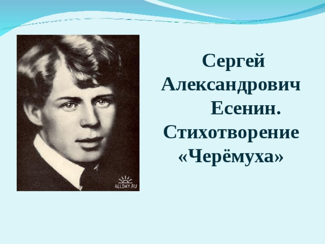 Сергей Александрович  Есенин. Стихотворение «Черёмуха»