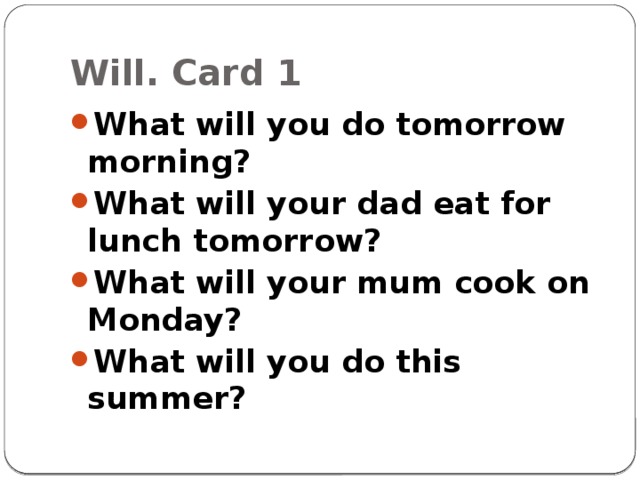 Will. Card 1