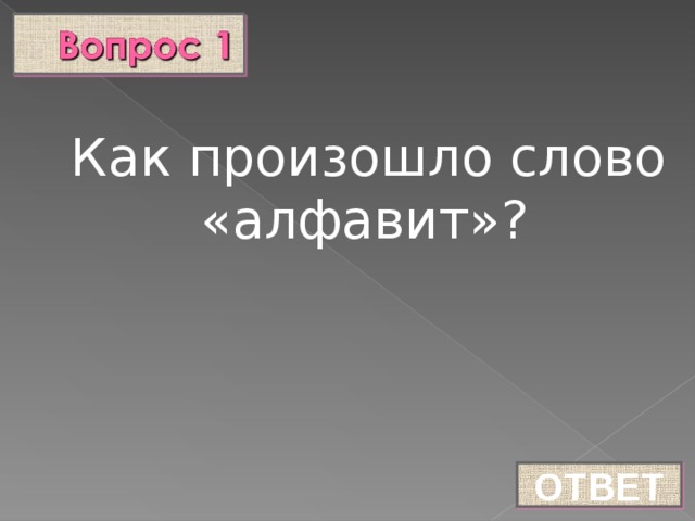 Как произошло слово «алфавит»? ОТВЕТ