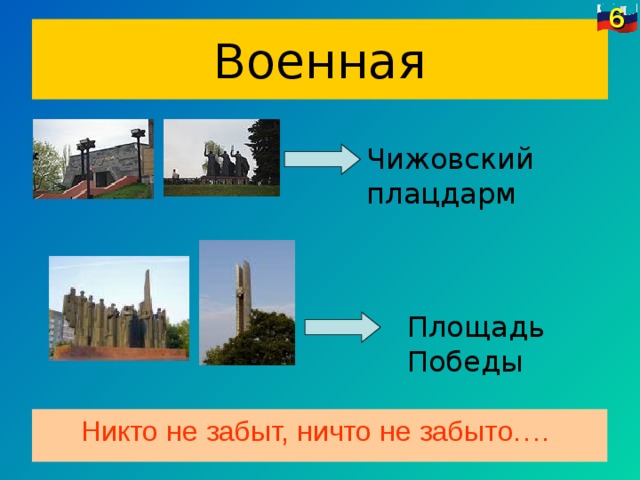 6 Военная Чижовский плацдарм Площадь Победы Никто не забыт, ничто не забыто….