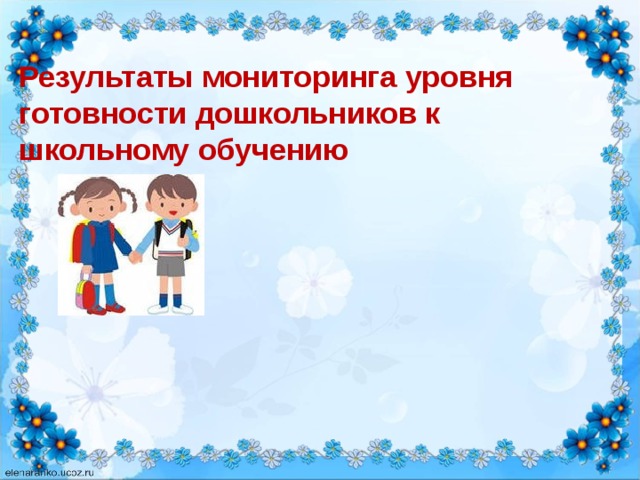 Результаты мониторинга уровня готовности дошкольников к школьному обучению