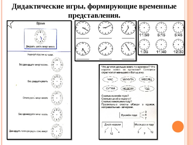 Дидактические игры, формирующие временные представления.