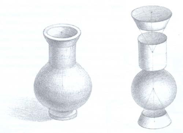 Изо 4 класс ваза. Рисование предмет комбинированной формы ваза Крынка. Кувшин из геометрических фигур. Построение вазы. Строение вазы.