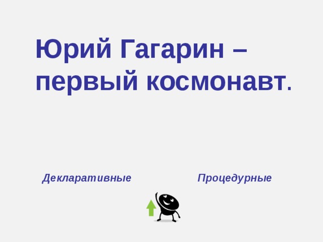 Юрий Гагарин – первый космонавт . Декларативные Процедурные