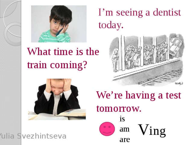 I am seeing. I am seeing dentist tomorrow. I see my dentist tomorrow afternoon. Запланированные действия i am seeing dentist tomorrow. We are having a Test tomorrow.