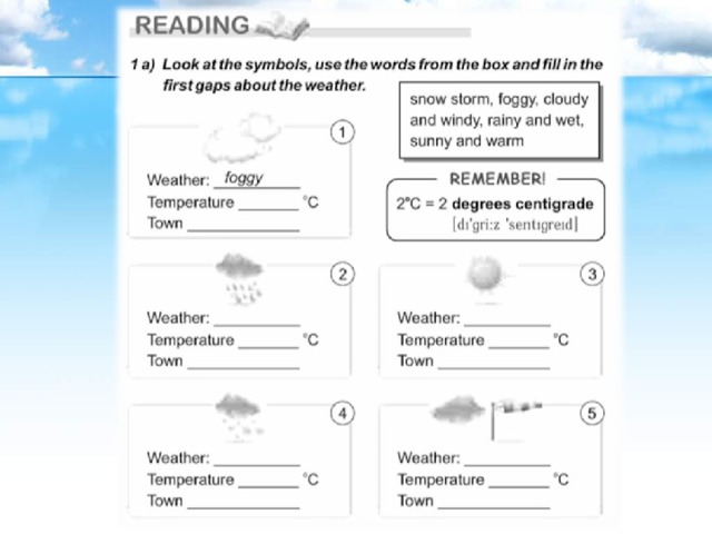 Английский 6 класс проект прогноз погоды