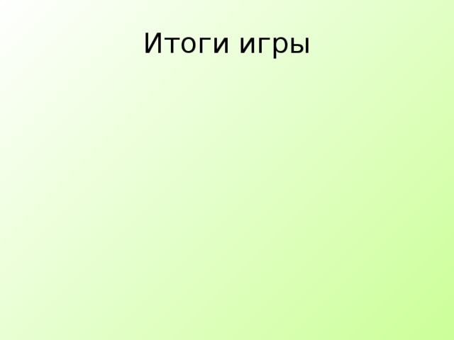 Итоги игры