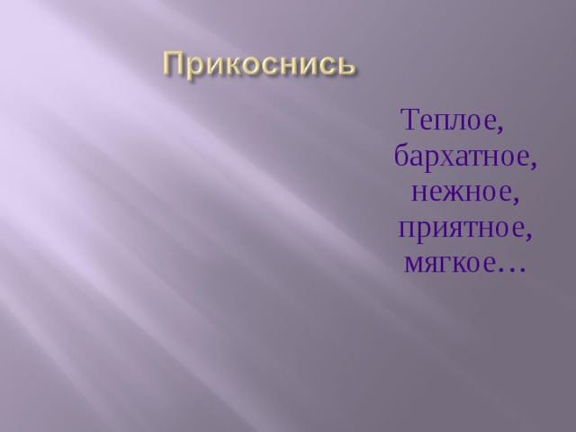 Теплое, бархатное, нежное, приятное, мягкое…