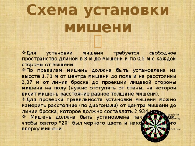 Схема установки мишени