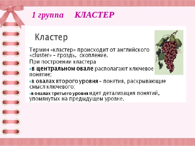 1 группа КЛАСТЕР