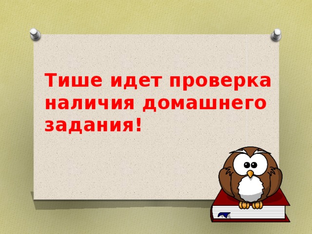 Тише идет проверка наличия домашнего задания!