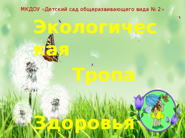 МКДОУ «Детский сад общеразвивающего вида № 2» Экологическая  Тропа  Здоровья