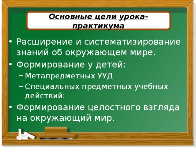 Основные цели урока-практикума