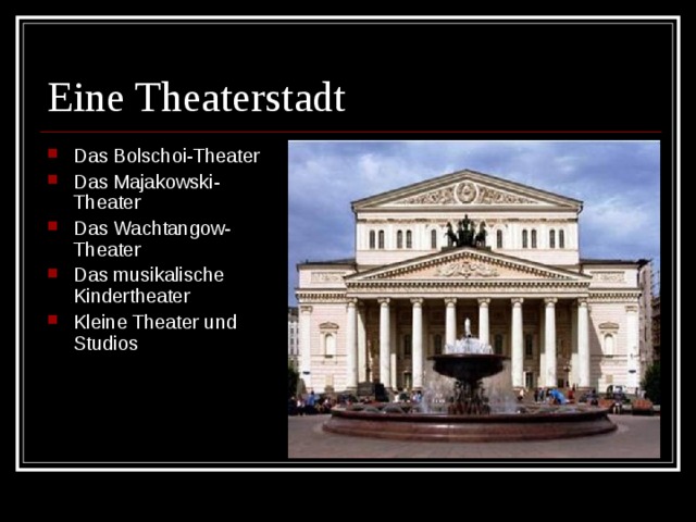 Eine Theaterstadt