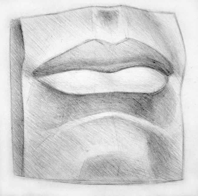 Как нарисовать губы давида