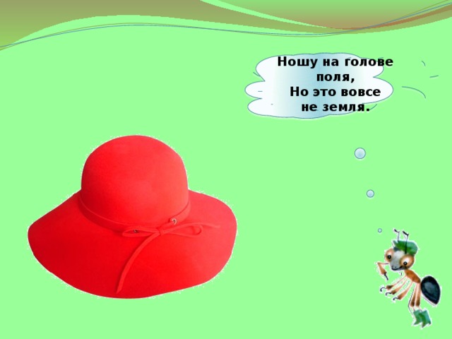 Ношу на голове поля,  Но это вовсе не земля.