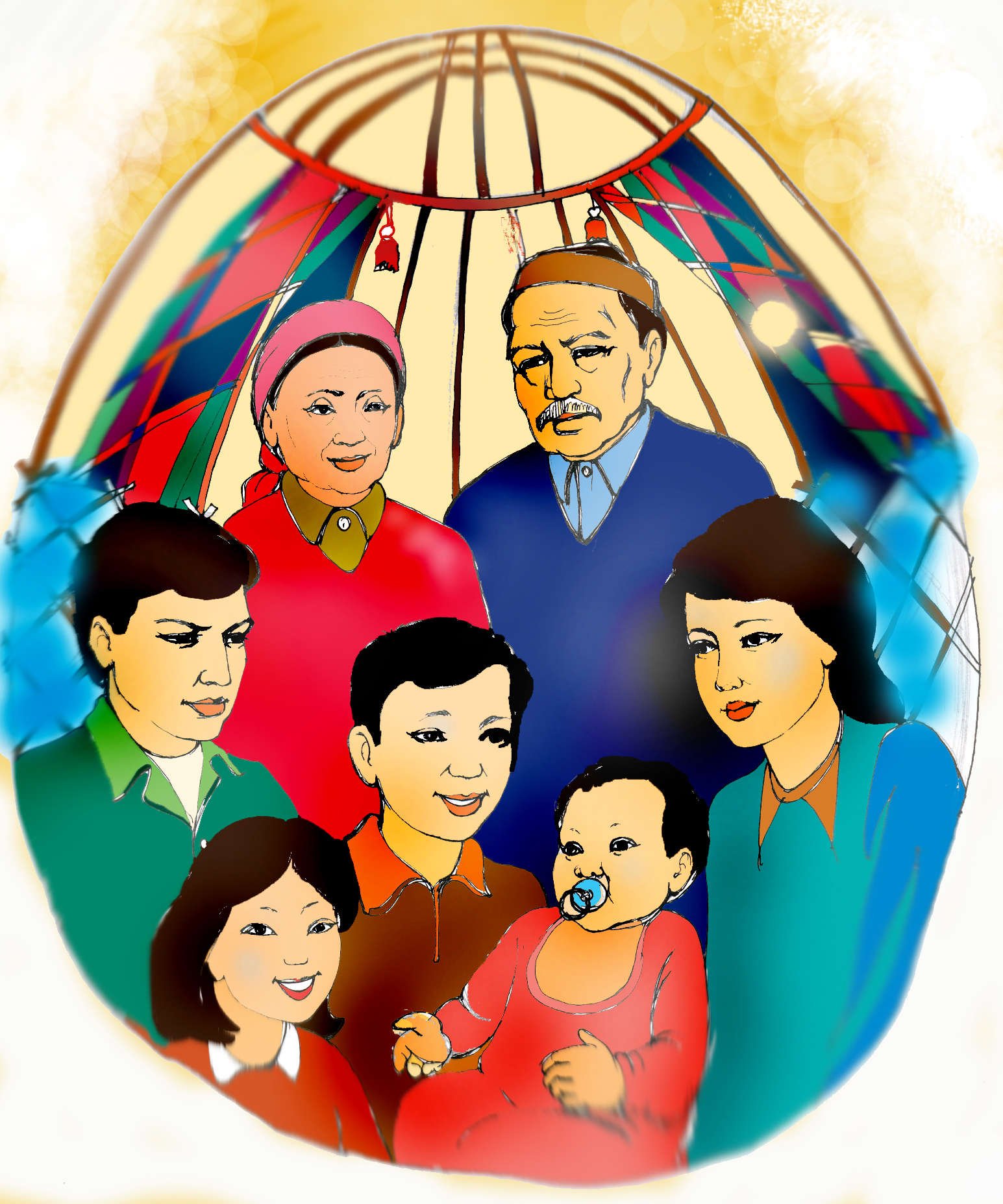 Басты құндылық. Казахская семья. Отбасы. Счастливая казахская семья. Семья казаксикй картина для детей.