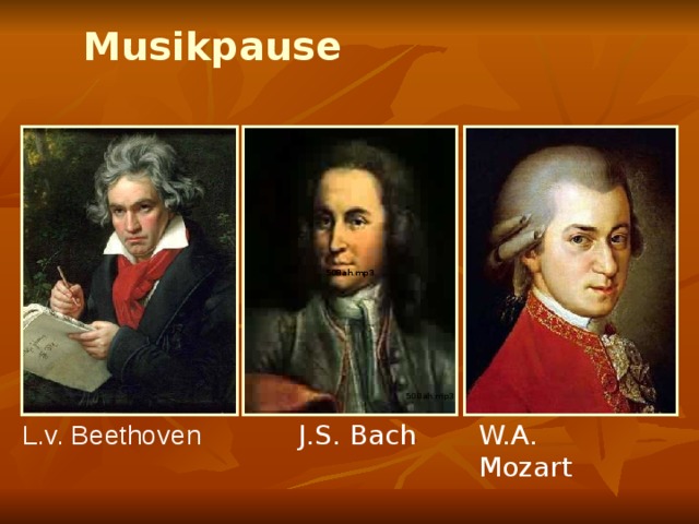 Musikpause  L.v. Beethoven J.S. Bach W.A. Mozart