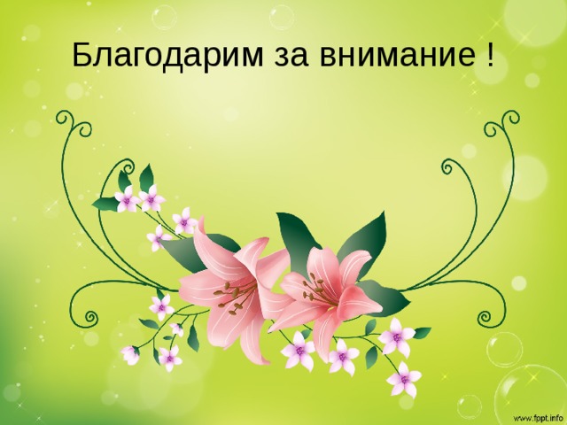 Благодарим за внимание !