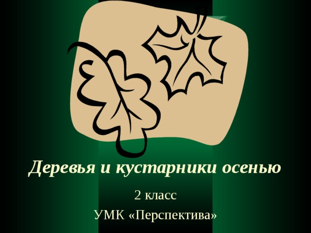 Деревья и кустарники осенью 2 класс УМК «Перспектива»