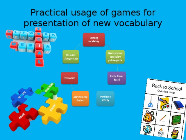 Practical usage of games for presentation of new vocabulary