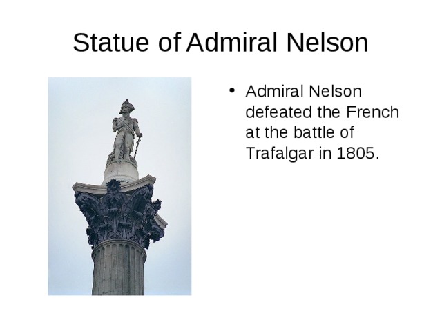 Statue of Admiral Nelson