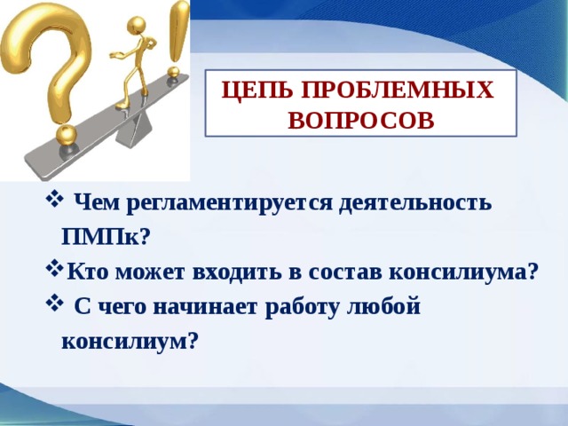 Цепь проблемных вопросов