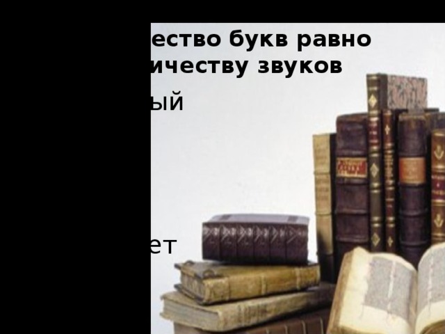 Выделите слово, где количество букв равно количеству звуков