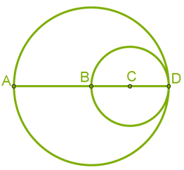 Ад диаметр окружности с центром. C D точки окружности. Известно что точка б центр большой окружности. Точка б центр большой окружности точка ц центр меньшей окружности. Диаметр 2 =2 аб.