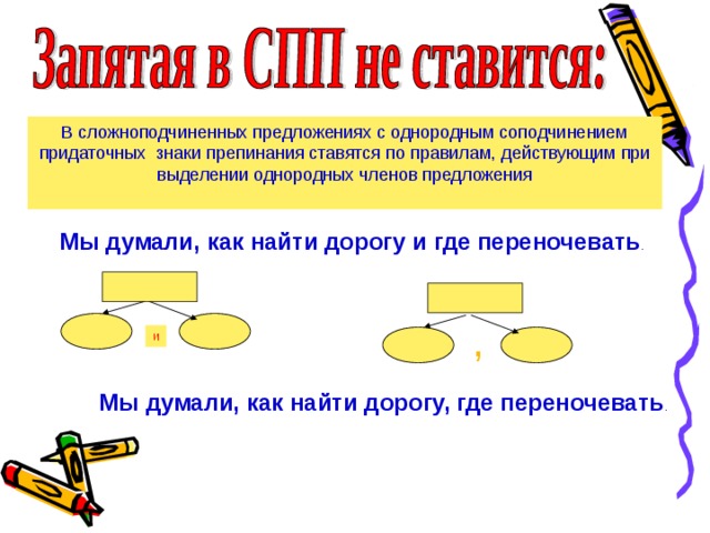 Знаки препинания в спп с несколькими