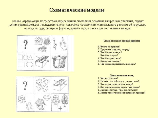 Выберите любой рисунок для составления описательного текста